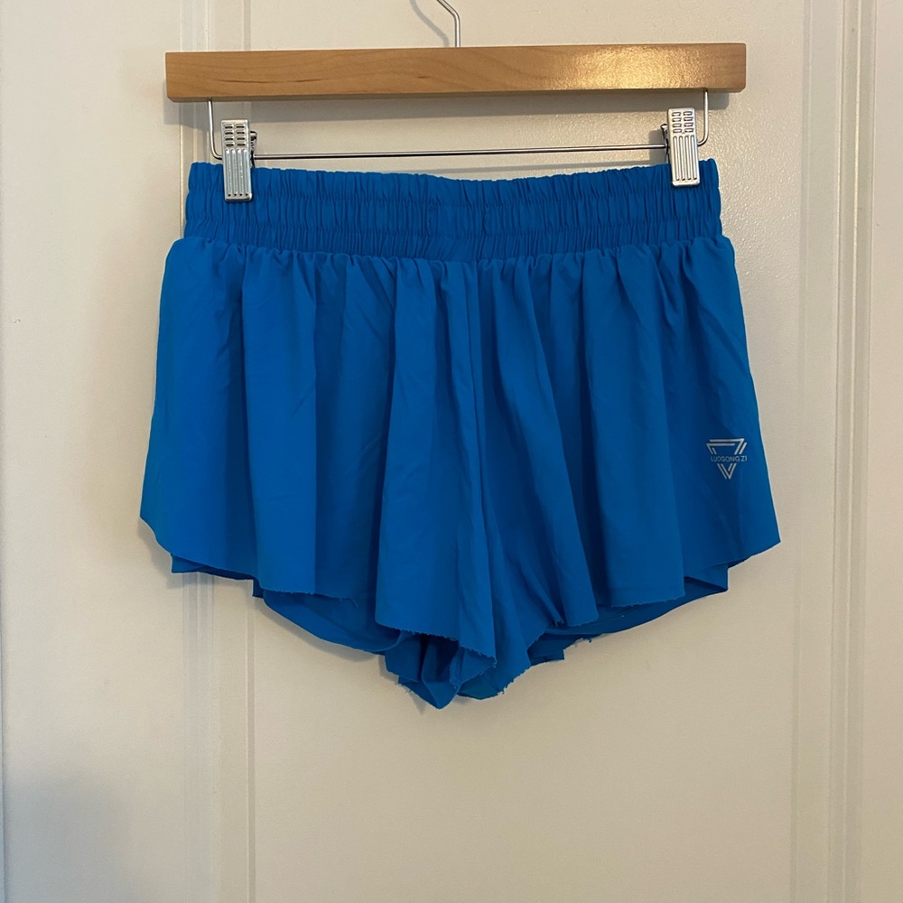 Luogongzi Blue Women's Active Running Flutter Shorts